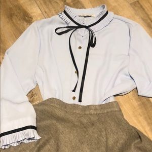 Haute Monde sky blue/ perry winkle blueCHIC blouse